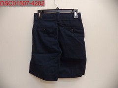 Lands End Boys Navy School Uniform Slim Front WrinkleResistant Chino Shorts 8S
