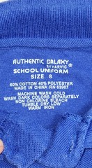Authentic Galaxy School Uniform Children Sz 8 royal blue short-sleeve pique polo
