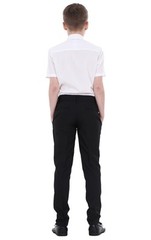 Boys ex BHS Slim Fit Skinny Grey Adjustable Waist Black School Trousers