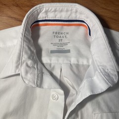 French Toast Boys School Uniform Short Sleeve Button-Up Dress Shirt Size 3T