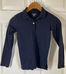 Lot 2 Navy School Uniform Polo Shirts Lands’ End Size 7-8 & 8 Collared Shirts