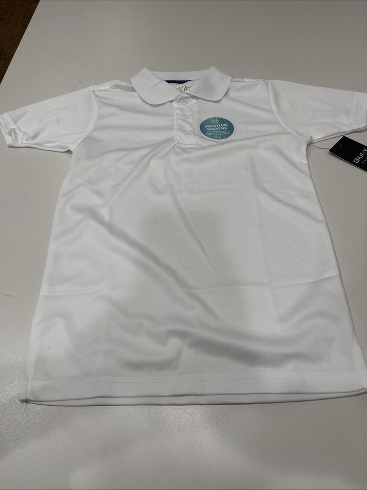Galaxy By Harvic School Uniform Short Sleeve Boy’s Pique Polo Shirt White S(8)