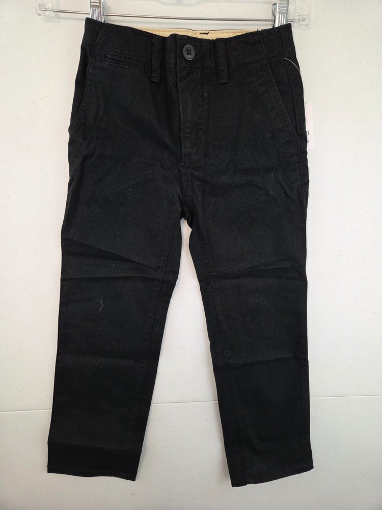 Gap Kids Uniform Straight-Fit Stretch Khakis Boy’s sz 5 True Black NWT $34.95