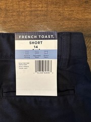 NEW!! 🩳 French Toast 💙 Youth Boy’s Uniform Shorts, Navy, 14