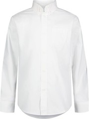 IZOD Young Men’s Long Sleeve Button-Down Oxford Shirt Uniform, White, Size S