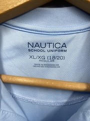NWT Nautica School Uniform Boys Light Blue Size XL Moisture Wicking Anti-Pill