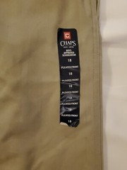 NWT CHAPS Approved Schoolwear 250 Khaki Uniform Pants Size 18 Regular 30″