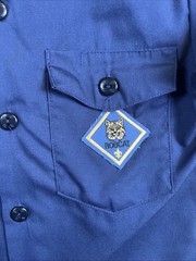 VTG Boy Scouts Of America Cub Scout Shirt Youth S Blue Uniform Patches Bobcat