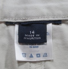 LANDS END Light Stone Cotton Twill Cargo Style Shortss Boys 14 NEW