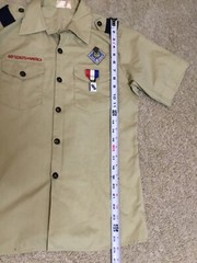 VTG Boy Scouts of America Shirt Button Up 1984 Youth Size 16 Patches Tan 1980s