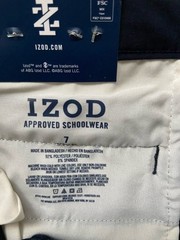 NWT Boys 7 Izod Approved Schoolwear Navy Blue Chino Adjustable Waist Shorts