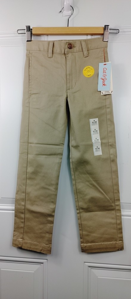Target Cat and Jack Boy’s Uniform Pant Size 6 Slim. Vintage Khaki. New with tags