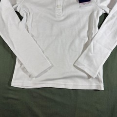 IZOD Girls White Long Sleeve Polo Shirt XS 6 6X School Uniform NWT