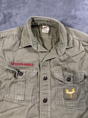 Vintage Boy Scouts Of America Shirt Youth 12 Green Long Sleeve Uniform Official