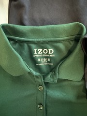 IZOD Kids School Uniform Polo Lot 6 M 10/12 Boys Girls Navy Blue Green