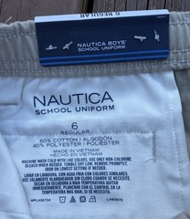 NWT Nautica Boy’s School Uniform Khaki Pants Sz 6 Regular Reinforced Knee Beige