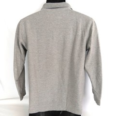 ALL UNIFORM WEAR Polo Shirt Long Sleeve Boys Girls Size 16 Gray COTTON BLEND