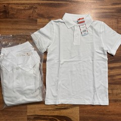 4 NWT – Cat & Jack Boys White Short Sleeve School Uniform Polo Sz 6/7