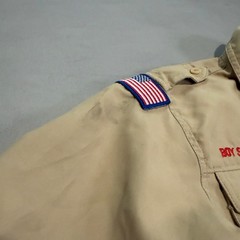 Boy Scouts of America Youth Kid MED Khaki Short Sleeve Uniform Shirt Tan BSA6192