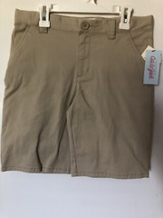 Boys Cat & Jack Khaki Uniform Shorts with Adjustable Waist Size 14