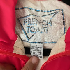 Vintage French Toast Red Teal Black Hooded Zip Up Windbreaker Colorblock Size 6