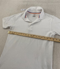 French Toast Polo Shirt Boys L White Short Sleeve Uniform Collared Side Slits