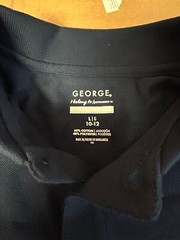 George Boys Shirt Size Large 10-12 Navy School Uniform NWT