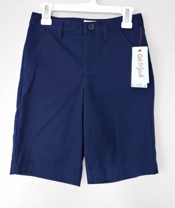 New Uniform Navy Blue Shirts Size 16 Husky Button Shorts Cat And Jack New W Tags