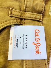 Cat & Jack Stretch Straight Fit Adjustable Waist  Khaki Pants size 10H NEW Tags