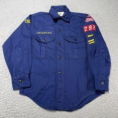 Vintage Boy Scouts Of America Shirt Boys 12 Blue Cub Scouts Uniform Patches