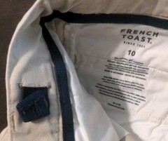 French Toast Boys Straight Khaki Adjustable Waist Pants School Uniform Size 10