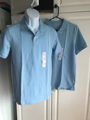 2-NEW Boys Cat & Jack Uniform/Dress Shirts XL 16 Light Blue Collar Short Sleeve