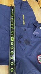BSA Cub Scouts Button Up Shirt Youth Medium Blue Short Sleeve Patches Stained
