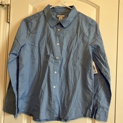 NEW Amazon Essentials Boys’ Uniform Long-Sleeve Woven Blue Size XL (12) C259