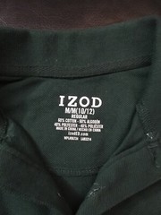  Izod Boys Hunter Green Long sleeve polo   Size M(10/12)