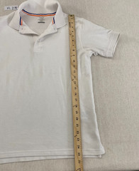 French Toast Polo Shirt Boys L White Short Sleeve Uniform Collared Side Slits