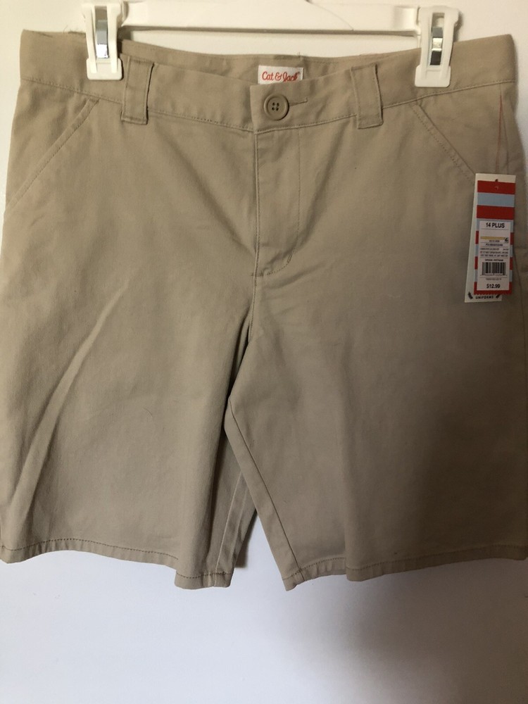Boys Cat & Jack Khaki Sorts with Adjustable Waist Size 14 Plus/Husky