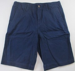 LANDS END Deep Sea School Uniform Flat Front Cotton Cadet Shorts Boys 16 NEW