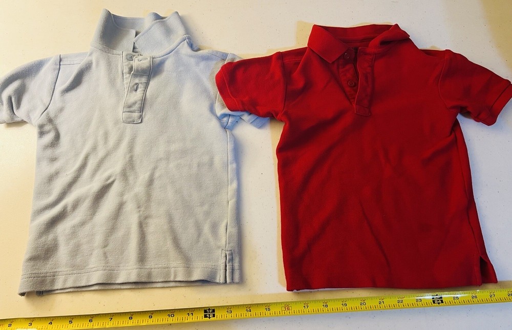 Boys School Uniform Polo Shirt Short Sleeve TAGLESS Size M (5) Regular Cotton