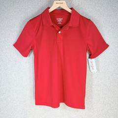 Cat & Jack Polo Shirt Boys Large Red No-Roll Collar Wicking School Uniform NWT