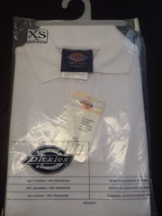 Dickies Kids Polo Shirt Size XS (4) White Short Sleeve