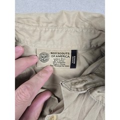 Boy Scouts of America Shirt Kids Youth M Tan Poly Cotton Patches Gorpcore