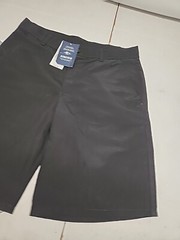 Boys Black Chaps Flat Adjustable Waist School Uniform Shorts In Size 18 Regular