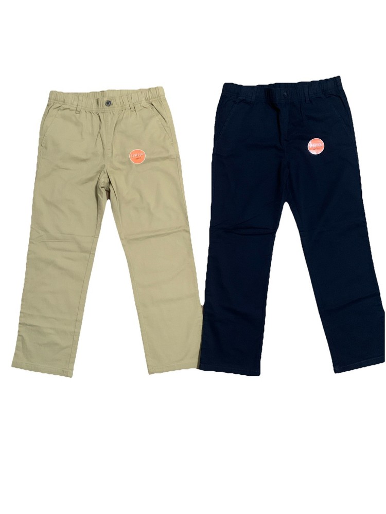 2 Pack Toddler Straight Chino Pants Relaxed Stretch Size 10 Husky Navy Khaki NEW