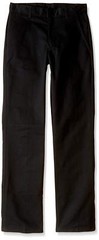 Nautica Husky Boys’ Uniform Flat Front Pant, Black, Large/14 – Husky