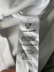 Nautica White School Uniform Polo Short Sleeve Size Large