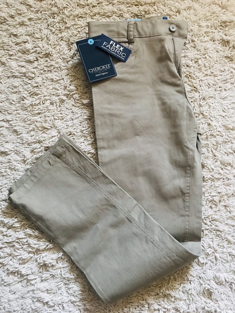Cherokee Youth Boys Khaki Uniform School Pant Straight Leg New With Tag!