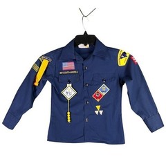Boy Scouts Uniform Shirt Youth 8 Patches Button-Up South Carolina BSA Scouting
