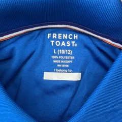 French Toast Royal Blue Short Sleeve Uniform Polo Shirt Boys Size Large NEW