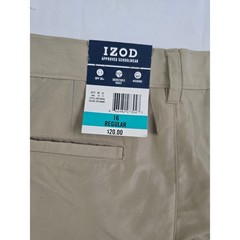 IZOD Boys Khaki Shorts Size 16 Regular School Uniform Wicking UPF 50+ NWT